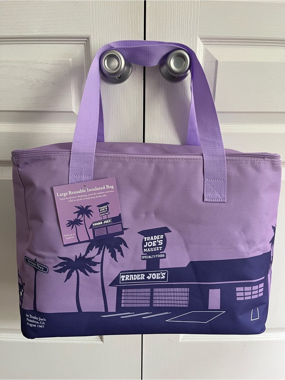 Trader Joe's Purple Reusable Insulated Tote Bag